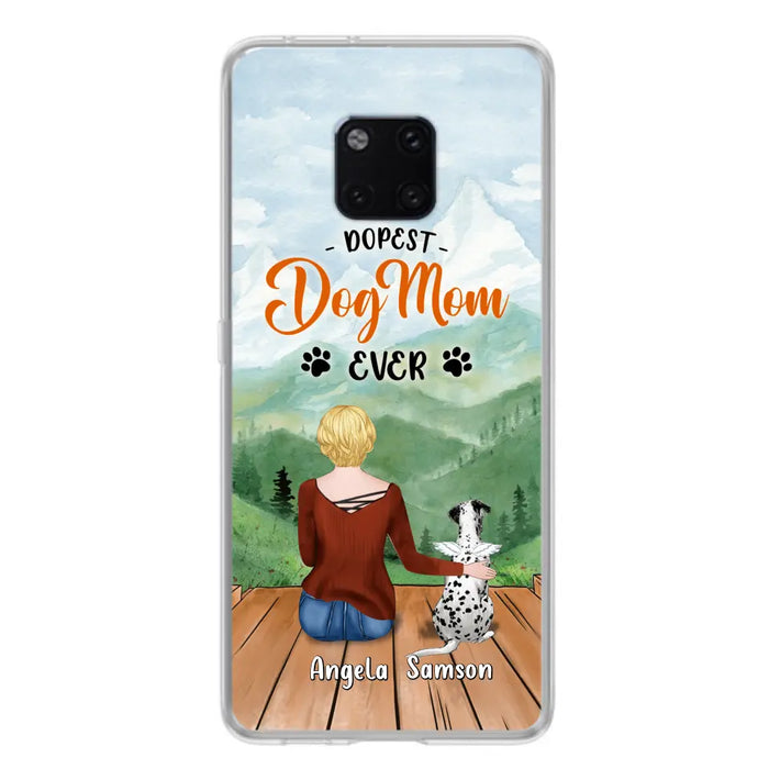 Custom Personalized Dog Mom Phone Case - Upto 5 Dogs - Gift Idea For Dog Lovers  - Dopest Dog Mom Ever - Case For Huawei/Xiaomi/Oppo