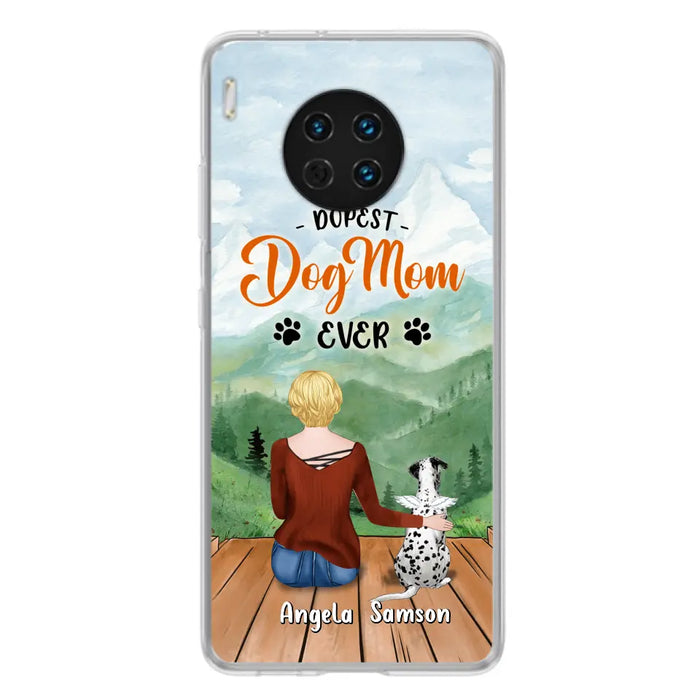 Custom Personalized Dog Mom Phone Case - Upto 5 Dogs - Gift Idea For Dog Lovers  - Dopest Dog Mom Ever - Case For Huawei/Xiaomi/Oppo