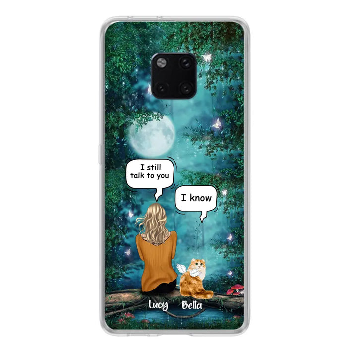 Custom Personalized Cat Memorial Phone Case - Upto 5 Cats - Best Gift For Cat Lover - I still talk to you - Case For Xiaomi, Oppo And Huawei