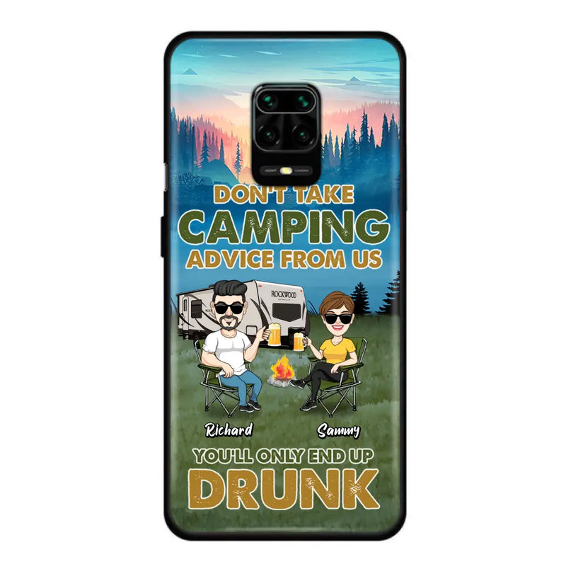 Personalized Camping Friends Phone Case - Up to 7 Friends - Gift Idea For Friends/Camping Lovers - Don't Take Camping Advice From Us You'll Only End Up Drunk - Case for Huawei, Xiaomi & Oppo