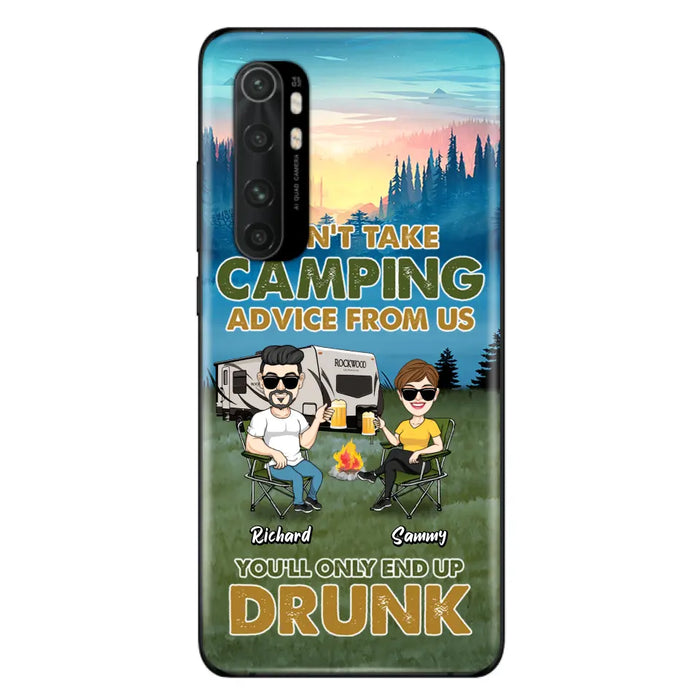 Custom Personalized Camping Friends Phone Case - Upto 7 Friends - Gift Idea For Friends/Camping Lovers - Don't Take Camping Advice From Us You'll Only End Up Drunk - Case for Huawei, Xiaomi & Oppo