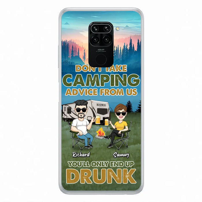 Custom Personalized Camping Friends Phone Case - Upto 7 Friends - Gift Idea For Friends/Camping Lovers - Don't Take Camping Advice From Us You'll Only End Up Drunk - Case for Huawei, Xiaomi & Oppo