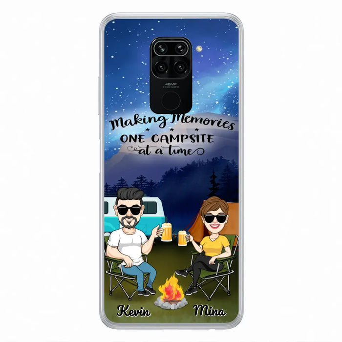 Custom Personalized Night Camping Phone Case - Couple With Up to 3 Dogs - Gift For Couple/ Camping Lover - Making Memories One Campsite At A Time - Case For Xiaomi, Oppo And Huawei