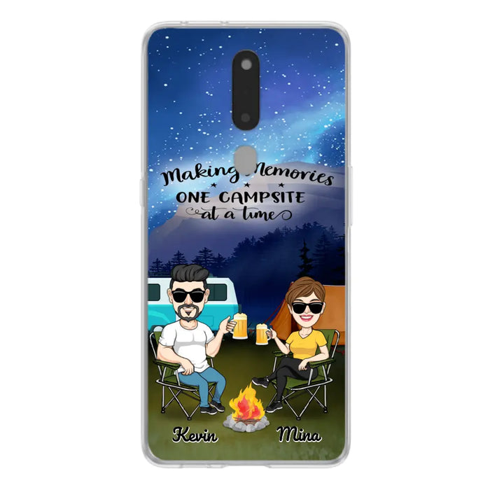 Custom Personalized Night Camping Phone Case - Couple With Up to 3 Dogs - Gift For Couple/ Camping Lover - Making Memories One Campsite At A Time - Case For Xiaomi, Oppo And Huawei