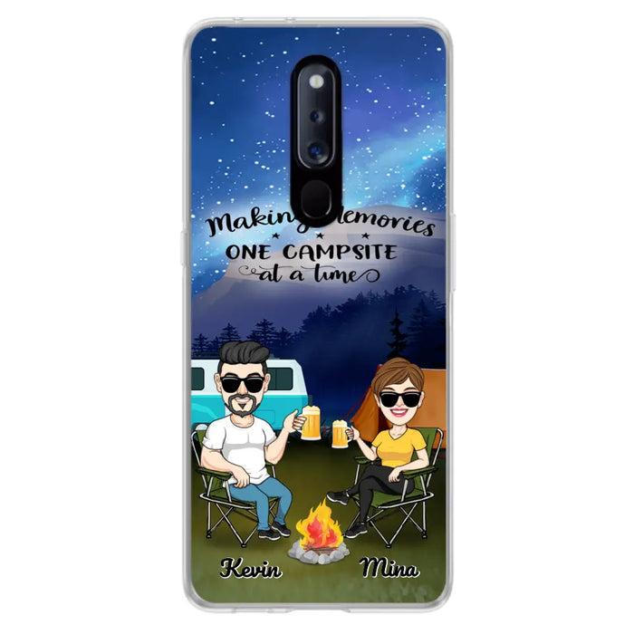 Custom Personalized Night Camping Phone Case - Couple With Up to 3 Dogs - Gift For Couple/ Camping Lover - Making Memories One Campsite At A Time - Case For Xiaomi, Oppo And Huawei