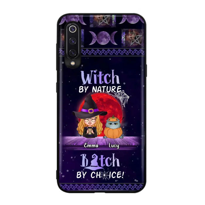 Custom Personalized Witch Phone Case - Upto 6 Cats/Dogs - Halloween Gift Idea For Cat/Dog Lovers/Friends - Case for Xiaomi, Huawei & Oppo