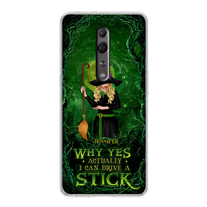 Custom Personalized Witch Phone Case for Xiaomi/ Oppo/ Huawei - Halloween Gift Idea - Why Yes Actually I Can Drive A Stick