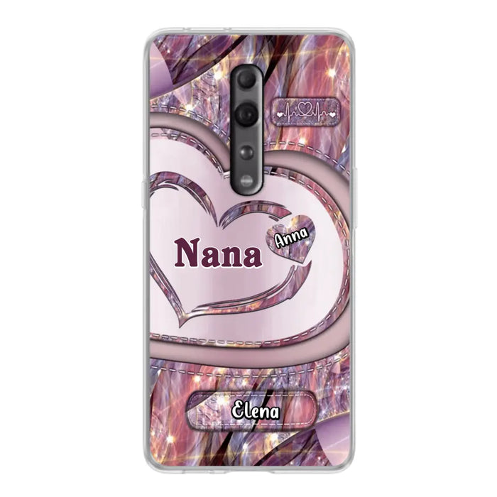 Custom Personalized Grandma With Sweet Heart Kids Phone Case - With Up To 9 Kids - Best Gift Idea For Grandma - Cases For Oppo, Xiaomi And Huawei