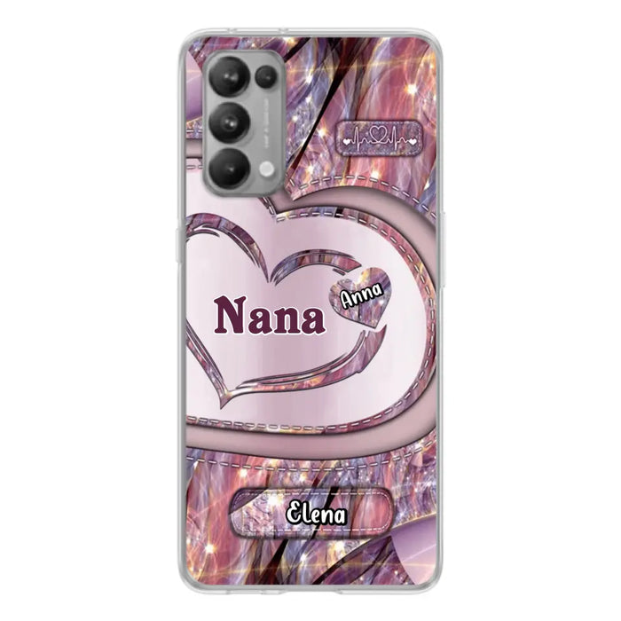 Custom Personalized Grandma With Sweet Heart Kids Phone Case - With Up To 9 Kids - Best Gift Idea For Grandma - Cases For Oppo, Xiaomi And Huawei