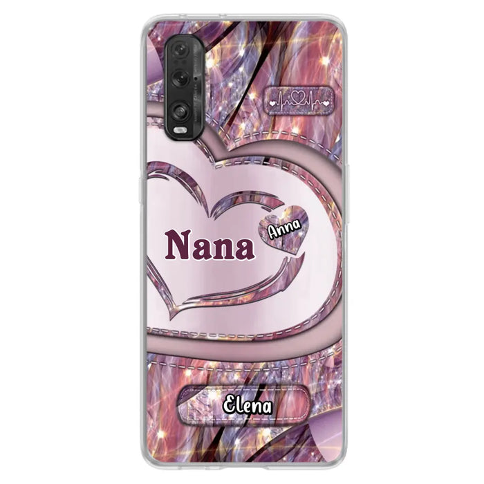 Custom Personalized Grandma With Sweet Heart Kids Phone Case - With Up To 9 Kids - Best Gift Idea For Grandma - Cases For Oppo, Xiaomi And Huawei