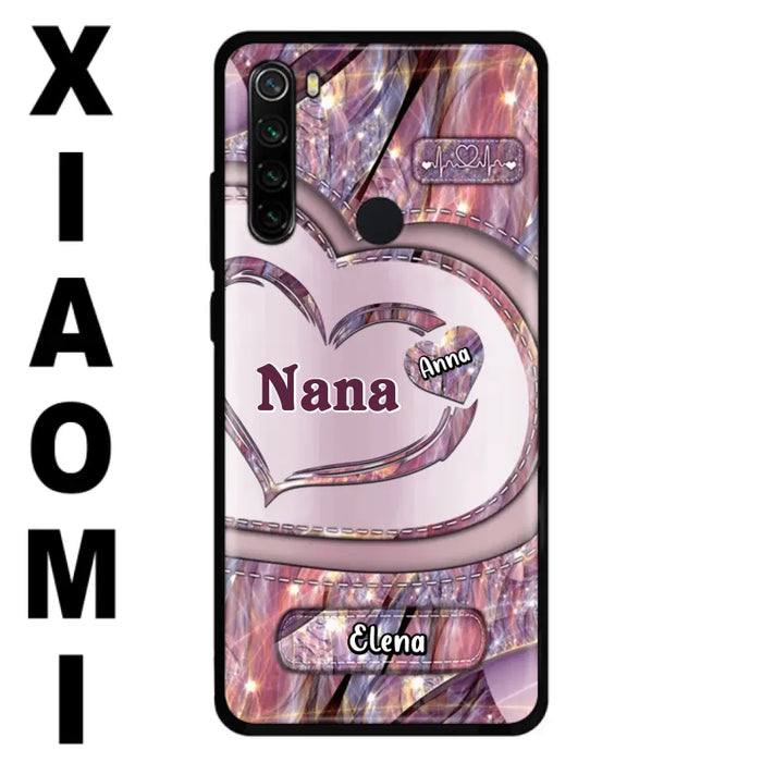 Custom Personalized Grandma With Sweet Heart Kids Phone Case - With Up To 9 Kids - Best Gift Idea For Grandma - Cases For Oppo, Xiaomi And Huawei