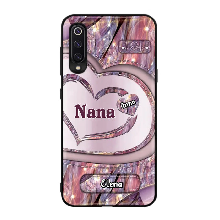 Custom Personalized Grandma With Sweet Heart Kids Phone Case - With Up To 9 Kids - Best Gift Idea For Grandma - Cases For Oppo, Xiaomi And Huawei