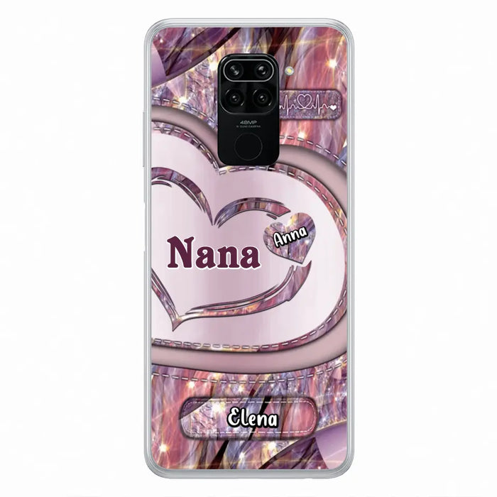 Custom Personalized Grandma With Sweet Heart Kids Phone Case - With Up To 9 Kids - Best Gift Idea For Grandma - Cases For Oppo, Xiaomi And Huawei