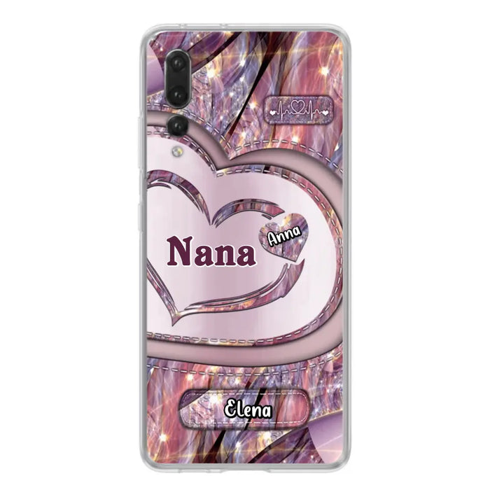 Custom Personalized Grandma With Sweet Heart Kids Phone Case - With Up To 9 Kids - Best Gift Idea For Grandma - Cases For Oppo, Xiaomi And Huawei