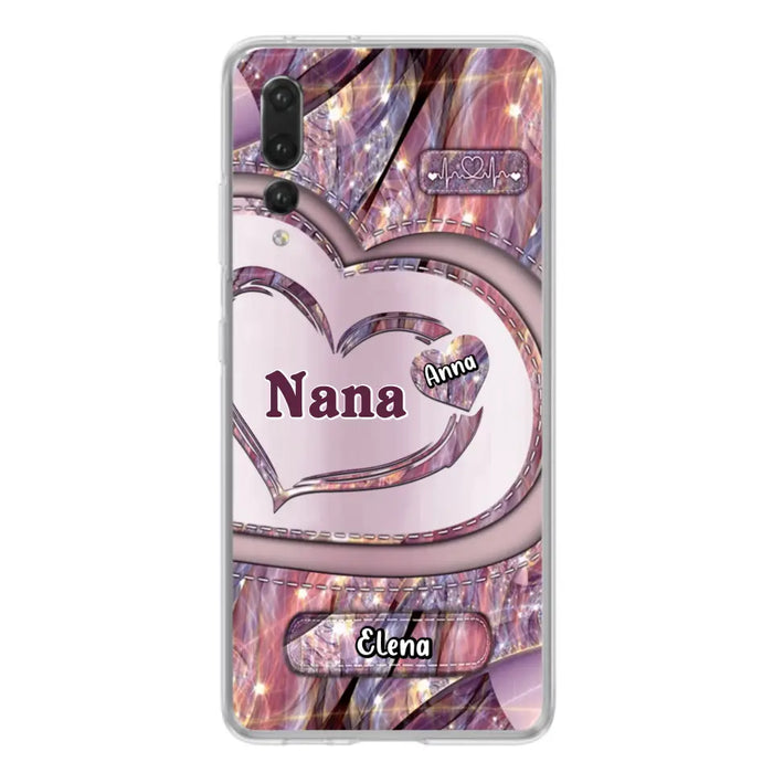 Custom Personalized Grandma With Sweet Heart Kids Phone Case - With Up To 9 Kids - Best Gift Idea For Grandma - Cases For Oppo, Xiaomi And Huawei