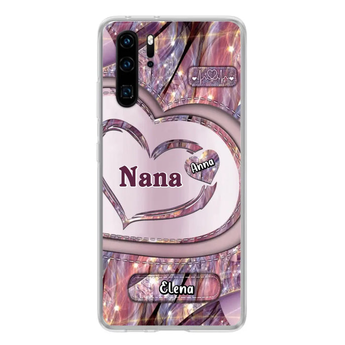 Custom Personalized Grandma With Sweet Heart Kids Phone Case - With Up To 9 Kids - Best Gift Idea For Grandma - Cases For Oppo, Xiaomi And Huawei