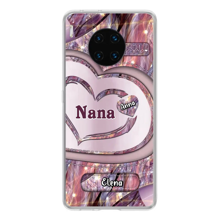 Custom Personalized Grandma With Sweet Heart Kids Phone Case - With Up To 9 Kids - Best Gift Idea For Grandma - Cases For Oppo, Xiaomi And Huawei