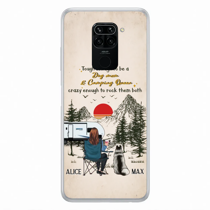 Custom Personalized Dog Mom Phone Case - Upto 4 Dogs - Mother's Day Gift Idea Dog/Camping Lovers - Tough Enough To Be A Dog Mom And Camping Queen Crazy Enough To Rock Them Both - Case For Xiaomi/Huawei/Oppo