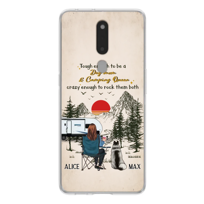 Custom Personalized Dog Mom Phone Case - Upto 4 Dogs - Mother's Day Gift Idea Dog/Camping Lovers - Tough Enough To Be A Dog Mom And Camping Queen Crazy Enough To Rock Them Both - Case For Xiaomi/Huawei/Oppo