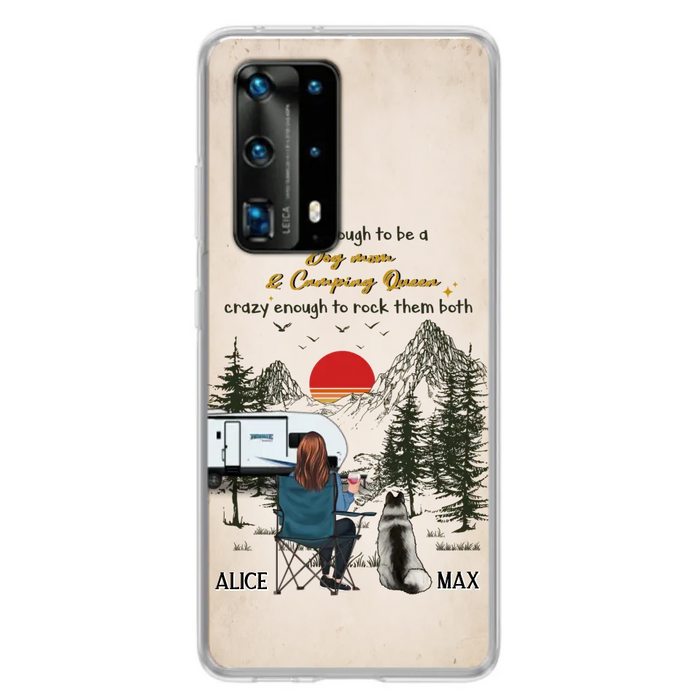 Custom Personalized Dog Mom Phone Case - Upto 4 Dogs - Mother's Day Gift Idea Dog/Camping Lovers - Tough Enough To Be A Dog Mom And Camping Queen Crazy Enough To Rock Them Both - Case For Xiaomi/Huawei/Oppo