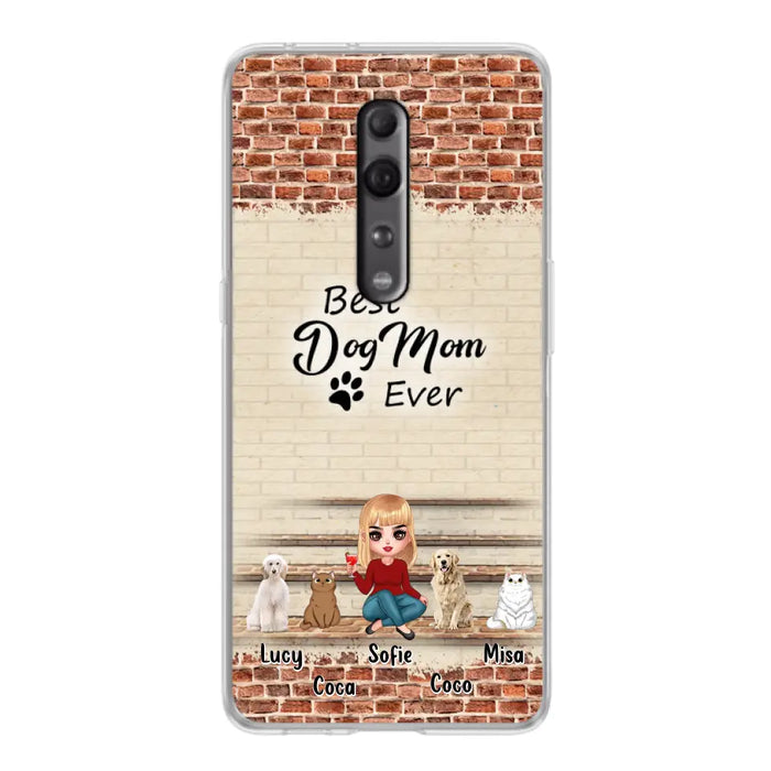 Custom Personalized Dog/Cat Mom Phone Case - Gift Idea For Dog/Cat Lovers/Mother's Day - Upto 3 Dogs/Cats - Best Dog Mom Ever - Cases Oppo/Xiaomi/Huawei