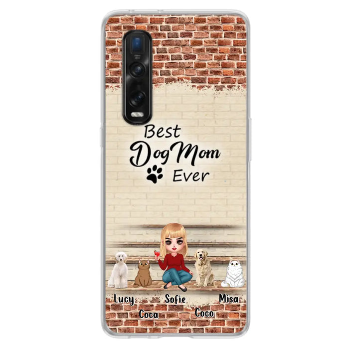 Custom Personalized Dog/Cat Mom Phone Case - Gift Idea For Dog/Cat Lovers/Mother's Day - Upto 3 Dogs/Cats - Best Dog Mom Ever - Cases Oppo/Xiaomi/Huawei