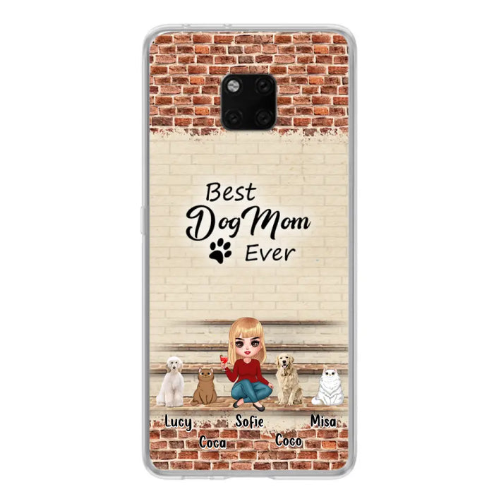 Custom Personalized Dog/Cat Mom Phone Case - Gift Idea For Dog/Cat Lovers/Mother's Day - Upto 3 Dogs/Cats - Best Dog Mom Ever - Cases Oppo/Xiaomi/Huawei