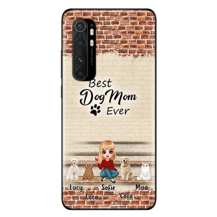 Custom Personalized Dog/Cat Mom Phone Case - Gift Idea For Dog/Cat Lovers/Mother's Day - Upto 3 Dogs/Cats - Best Dog Mom Ever - Cases Oppo/Xiaomi/Huawei