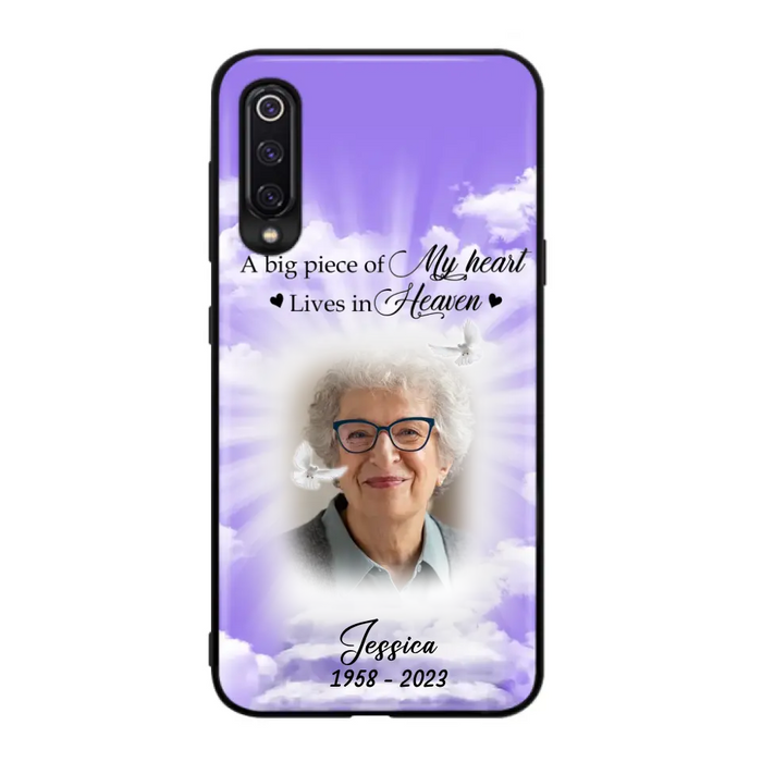 Custom Personalized Memorial Photo Phone Case - Memorial Gift Idea For Mother's Day/Father's Day - A Big Piece Of My Heart Lives In Heaven - Case For Oppo/Xiaomi/Huawei