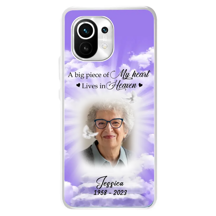 Custom Personalized Memorial Photo Phone Case - Memorial Gift Idea For Mother's Day/Father's Day - A Big Piece Of My Heart Lives In Heaven - Case For Oppo/Xiaomi/Huawei