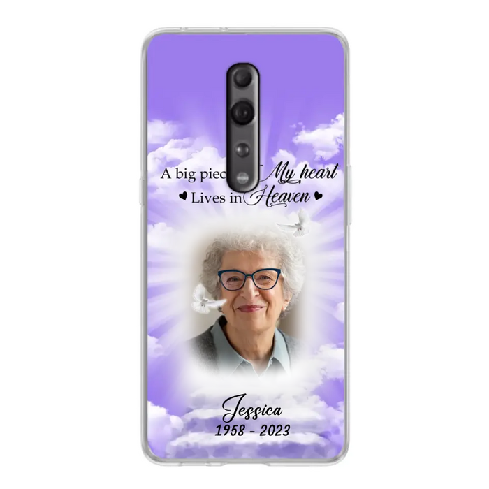 Custom Personalized Memorial Photo Phone Case - Memorial Gift Idea For Mother's Day/Father's Day - A Big Piece Of My Heart Lives In Heaven - Case For Oppo/Xiaomi/Huawei