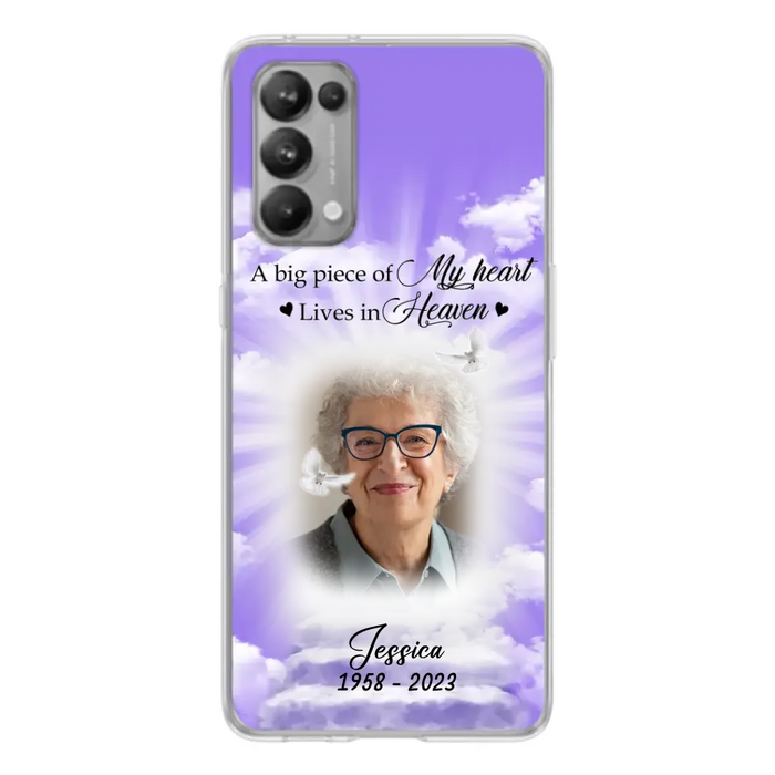 Custom Personalized Memorial Photo Phone Case - Memorial Gift Idea For Mother's Day/Father's Day - A Big Piece Of My Heart Lives In Heaven - Case For Oppo/Xiaomi/Huawei