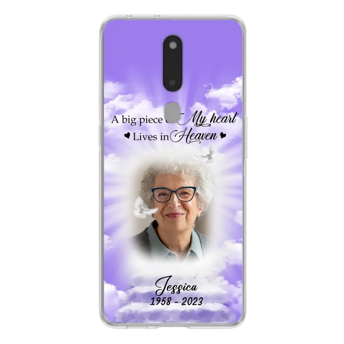 Custom Personalized Memorial Photo Phone Case - Memorial Gift Idea For Mother's Day/Father's Day - A Big Piece Of My Heart Lives In Heaven - Case For Oppo/Xiaomi/Huawei