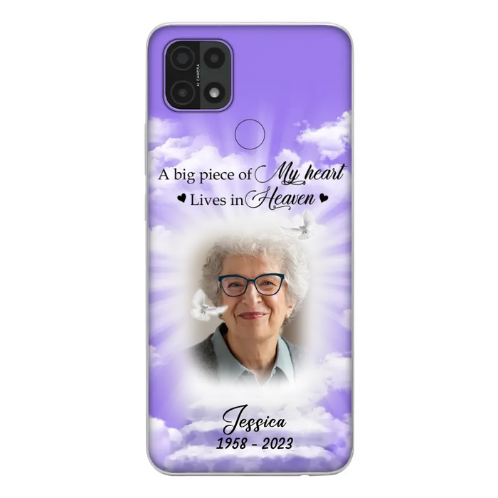 Custom Personalized Memorial Photo Phone Case - Memorial Gift Idea For Mother's Day/Father's Day - A Big Piece Of My Heart Lives In Heaven - Case For Oppo/Xiaomi/Huawei