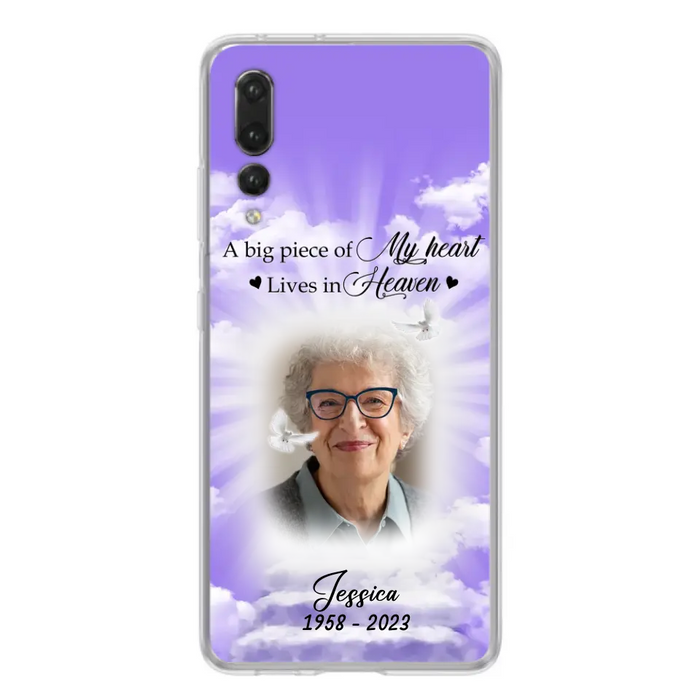 Custom Personalized Memorial Photo Phone Case - Memorial Gift Idea For Mother's Day/Father's Day - A Big Piece Of My Heart Lives In Heaven - Case For Oppo/Xiaomi/Huawei