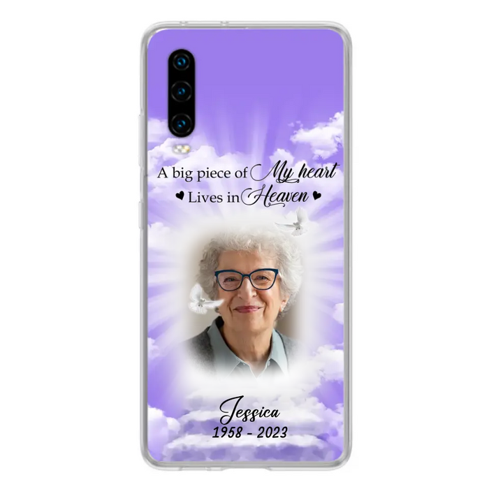 Custom Personalized Memorial Photo Phone Case - Memorial Gift Idea For Mother's Day/Father's Day - A Big Piece Of My Heart Lives In Heaven - Case For Oppo/Xiaomi/Huawei