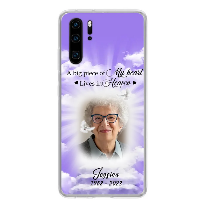 Custom Personalized Memorial Photo Phone Case - Memorial Gift Idea For Mother's Day/Father's Day - A Big Piece Of My Heart Lives In Heaven - Case For Oppo/Xiaomi/Huawei