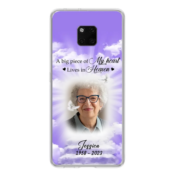 Custom Personalized Memorial Photo Phone Case - Memorial Gift Idea For Mother's Day/Father's Day - A Big Piece Of My Heart Lives In Heaven - Case For Oppo/Xiaomi/Huawei