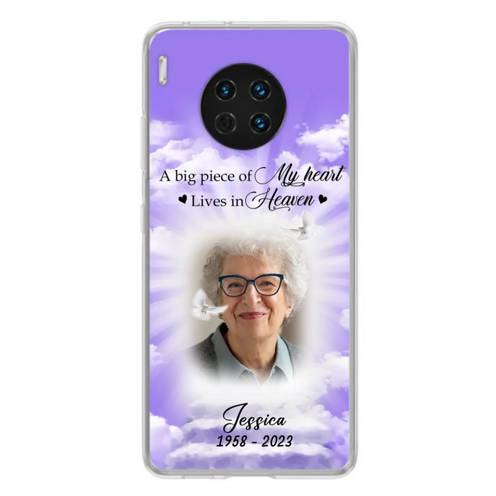 Custom Personalized Memorial Photo Phone Case - Memorial Gift Idea For Mother's Day/Father's Day - A Big Piece Of My Heart Lives In Heaven - Case For Oppo/Xiaomi/Huawei