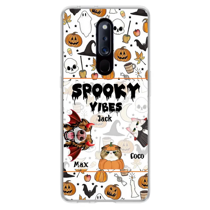 Custom Personalized Halloween Pet Phone Case - Upto 3 Pets - Gift Idea For Dog/Cat Owners - Spooky Vibes - Case for Oppo/Xiaomi/Huawei