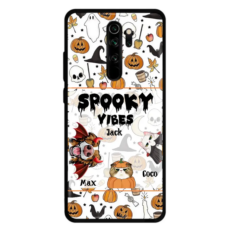 Personalized Halloween Pet Phone Case - Up to 3 Pets - Gift Idea For Dog/Cat Owners - Spooky Vibes - Case for Oppo/Xiaomi/Huawei