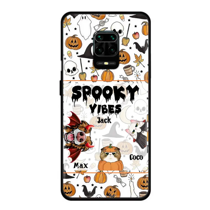 Custom Personalized Halloween Pet Phone Case - Upto 3 Pets - Gift Idea For Dog/Cat Owners - Spooky Vibes - Case for Oppo/Xiaomi/Huawei