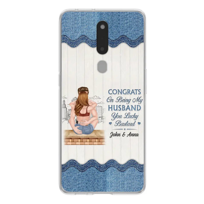 Custom Personalized Couple Phone Case - Gift Idea For Couple/Valentines Day - Congrats On Being My Husband You Lucky Bastard - Case For Oppo/Xiaomi/Huawei