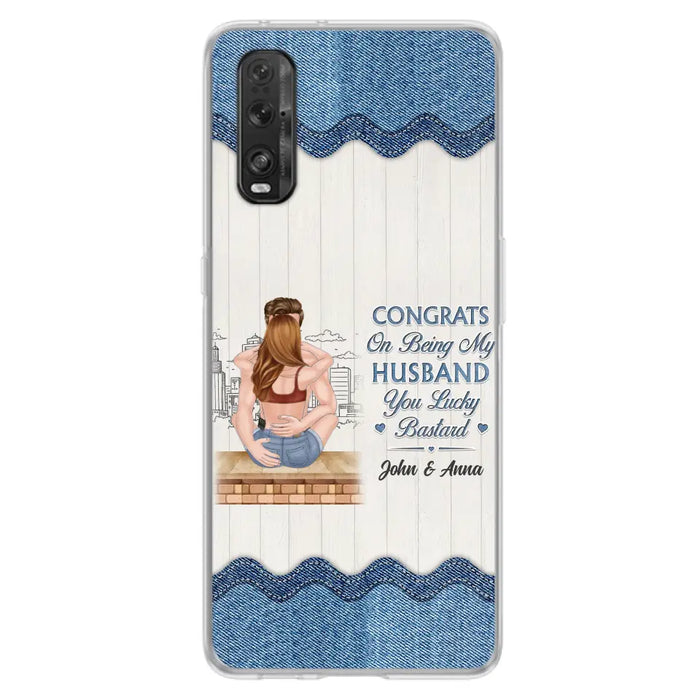 Custom Personalized Couple Phone Case - Gift Idea For Couple/Valentines Day - Congrats On Being My Husband You Lucky Bastard - Case For Oppo/Xiaomi/Huawei