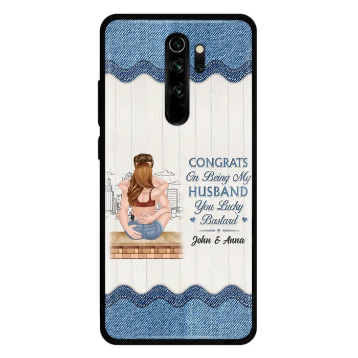 Custom Personalized Couple Phone Case - Gift Idea For Couple/Valentines Day - Congrats On Being My Husband You Lucky Bastard - Case For Oppo/Xiaomi/Huawei