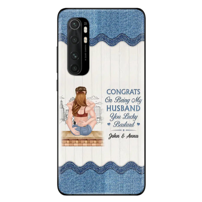 Custom Personalized Couple Phone Case - Gift Idea For Couple/Valentines Day - Congrats On Being My Husband You Lucky Bastard - Case For Oppo/Xiaomi/Huawei