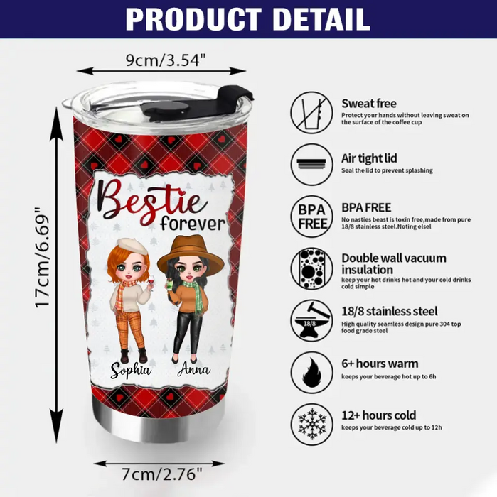 Custom Personalized Besties Tumbler - Gift Idea For Friends/Sisters/Besties - Congrats On Being My Bestie You Lucky Bitch