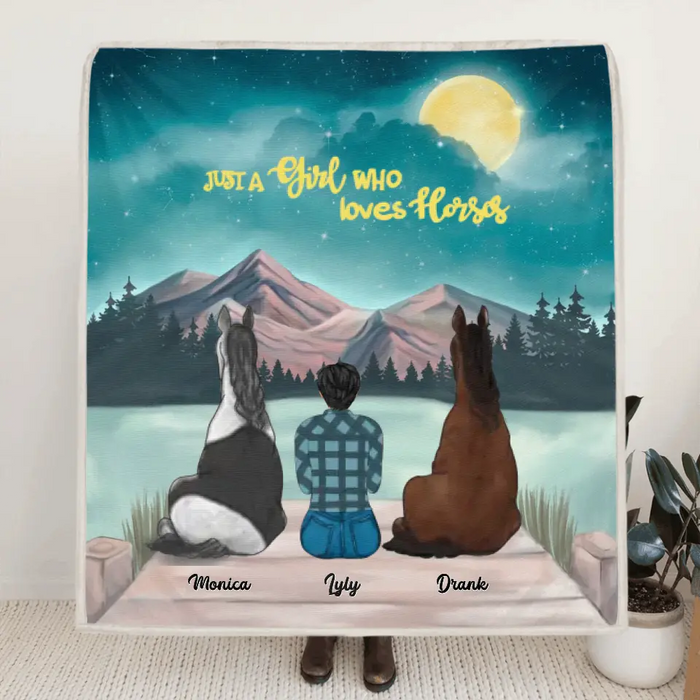 Custom Horse Blanket, Gift Idea For Horse Owners, Horse Dad/Mom -  Upto 2 Horses Blanket