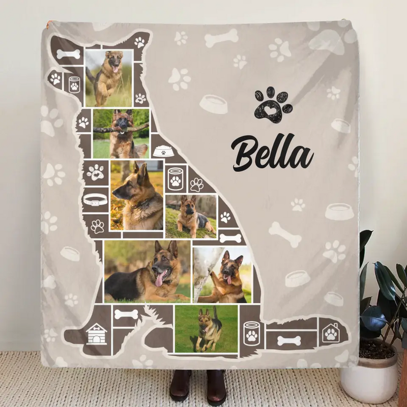 Personalized Dog Photo Fleece Throw Blanket & Quilt - Upload Photo - Gift Idea for Dog Owners