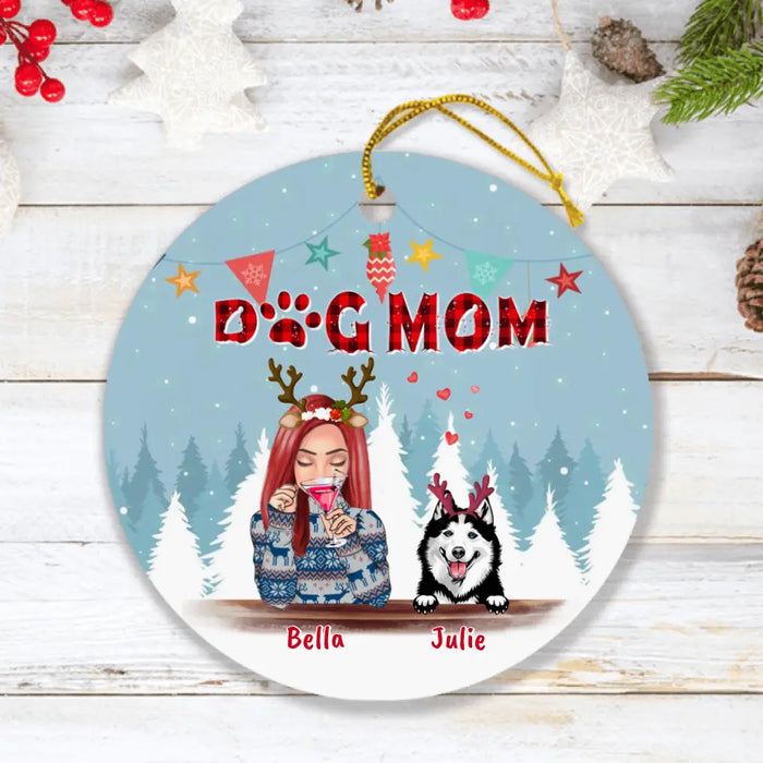 Custom Personalized Pet Mom Xmas Ornament - Upto 4 Pets - Best Gift For Dog/Cat Lover - 2T7CRT